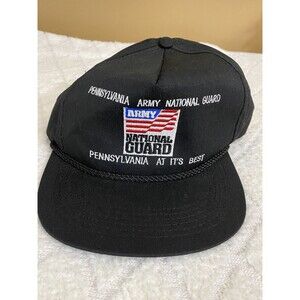 Vintage Pennsylvania Army National Guard Embroidered Rope Hat USA Made Size OS